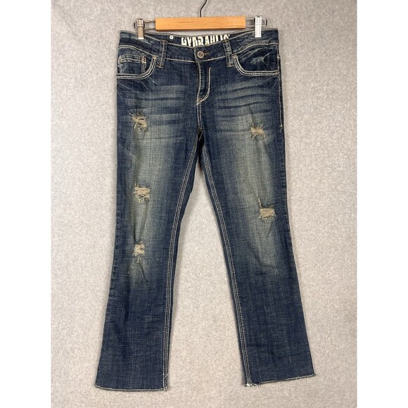 Hydraulic Boot Cut Jeans Women’s 11/12 Cropped Embroidered Stretch #99678 - Picture 3 of 12